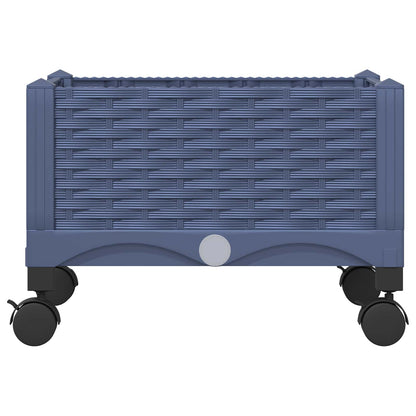 Garden Planter with Wheels Blue Grey 40 x 40 x 33 cm PP