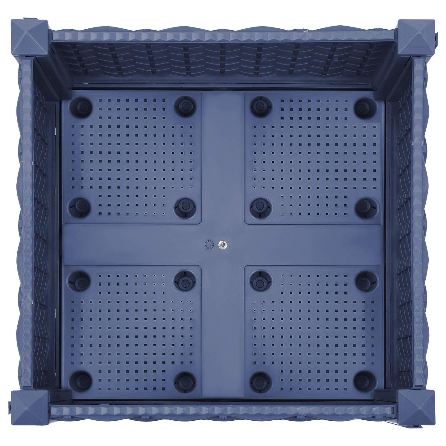 Garden Planter with Wheels Blue Grey 40 x 40 x 33 cm PP