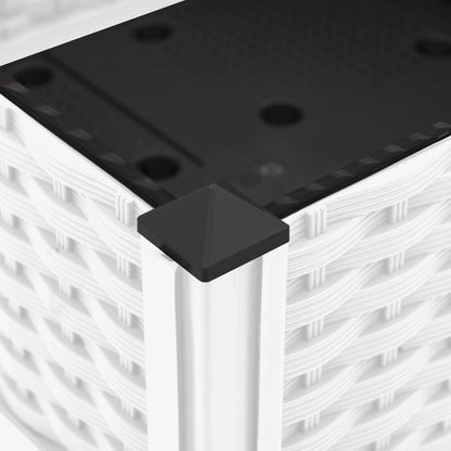 Garden Planter with Wheels White 40 x 40 x 33 cm PP