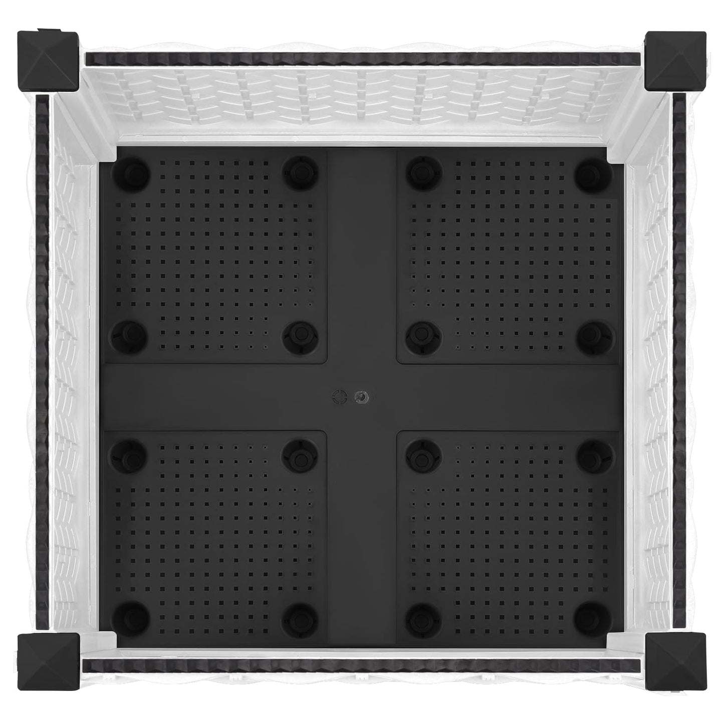 Garden Planter with Wheels White 40 x 40 x 33 cm PP