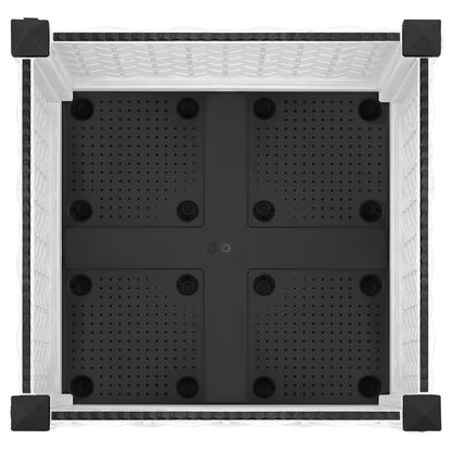 Garden Planter with Wheels White 40 x 40 x 33 cm PP