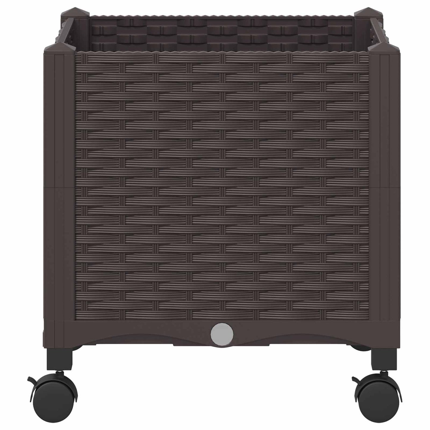 Garden Planter with Wheels Brown 40 x 40 x 44 cm PP