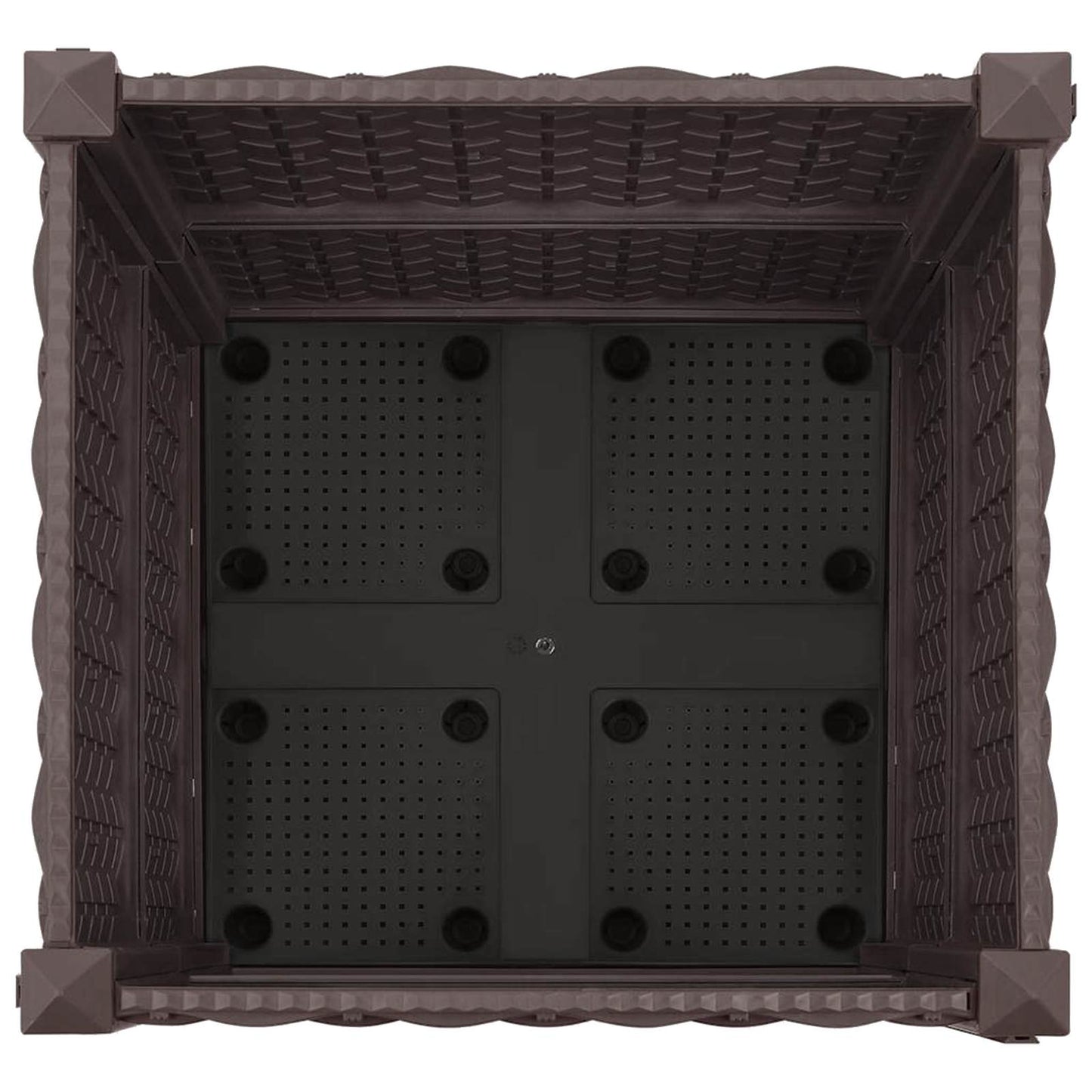 Garden Planter with Wheels Brown 40 x 40 x 44 cm PP