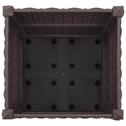Garden Planter with Wheels Brown 40 x 40 x 44 cm PP