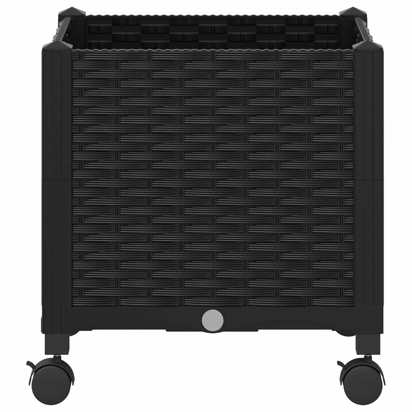 Garden Planter with Wheels Black 40 x 40 x 44 cm PP