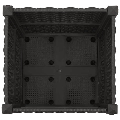 Garden Planter with Wheels Black 40 x 40 x 44 cm PP