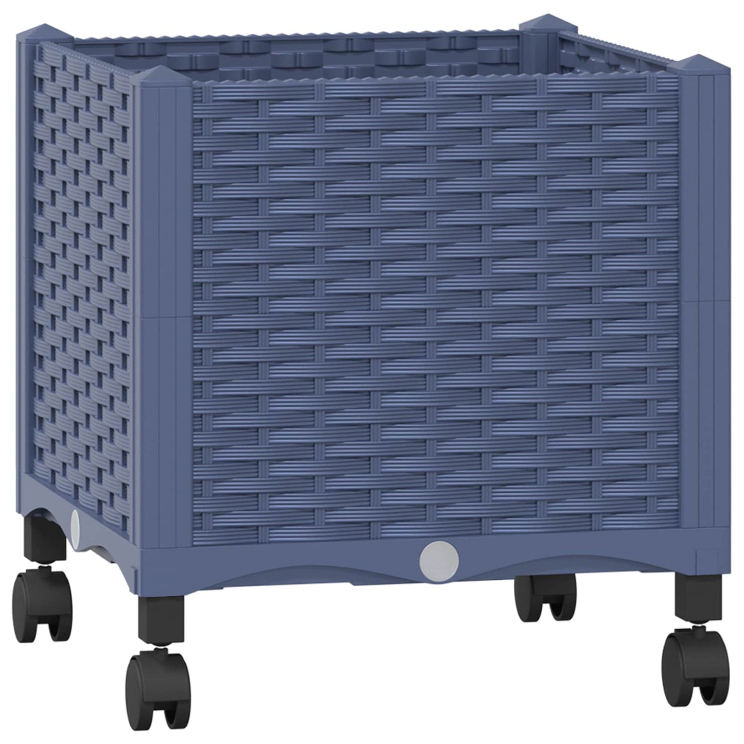 Garden Planter with Wheels Blue Grey 40 x 40 x 48 cm PP