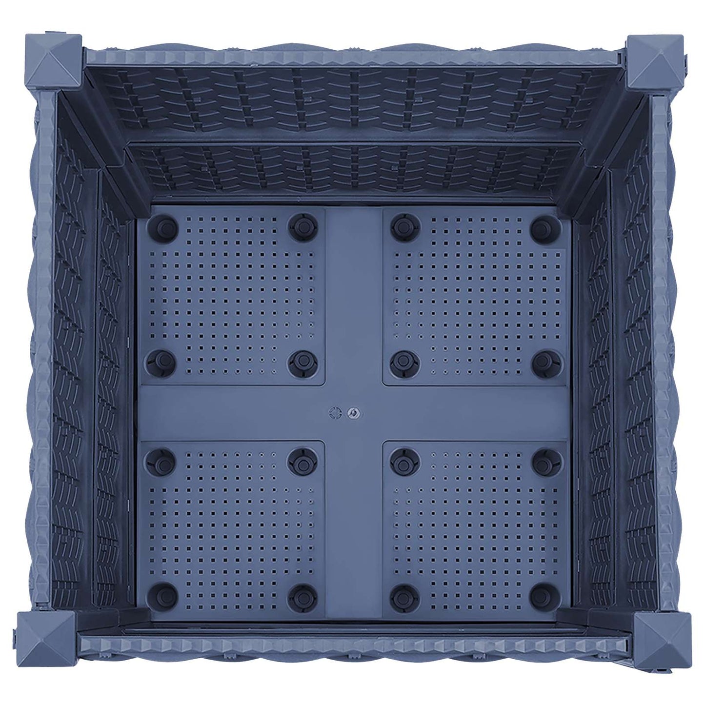 Garden Planter with Wheels Blue Grey 40 x 40 x 48 cm PP