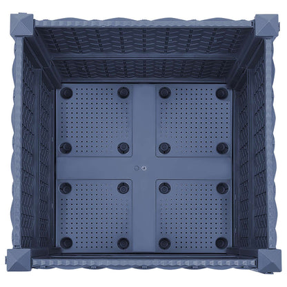 Garden Planter with Wheels Blue Grey 40 x 40 x 48 cm PP
