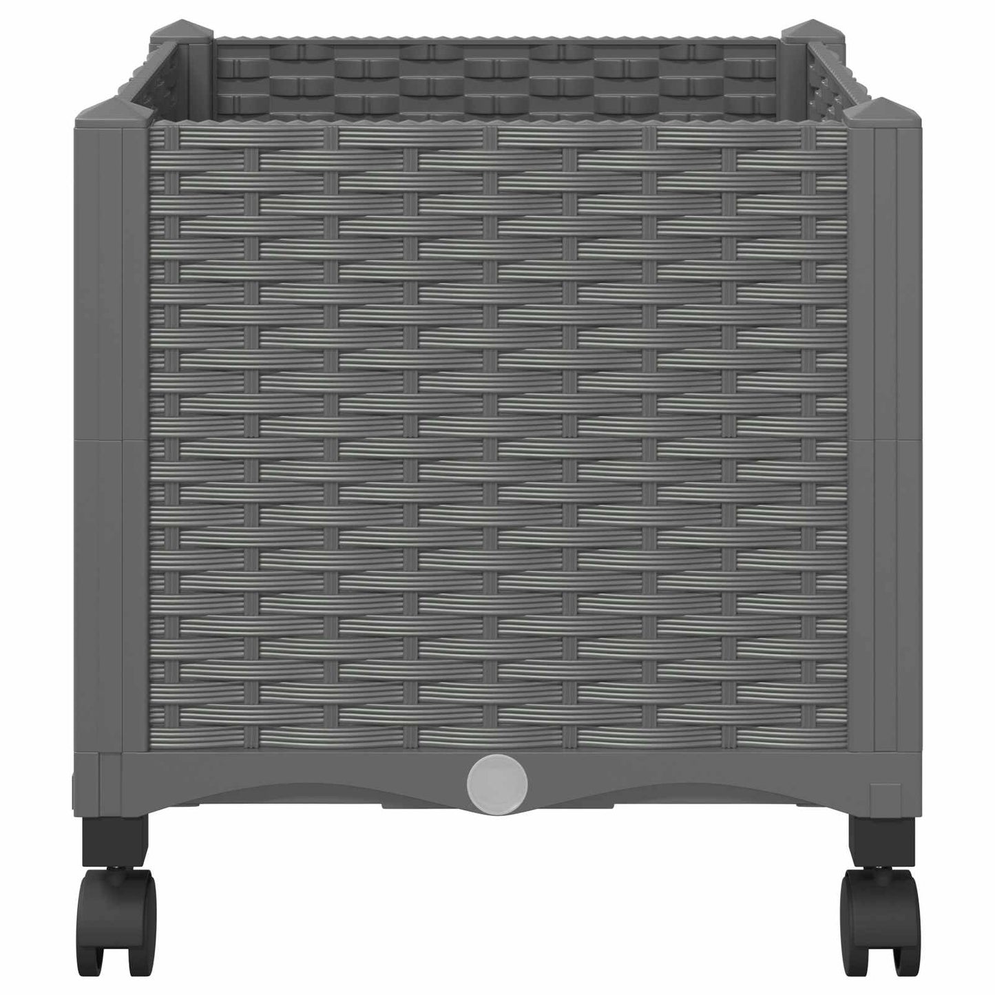 Garden Planter with Wheels Light Grey 40 x 40 x 48 cm PP