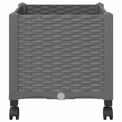Garden Planter with Wheels Light Grey 40 x 40 x 48 cm PP