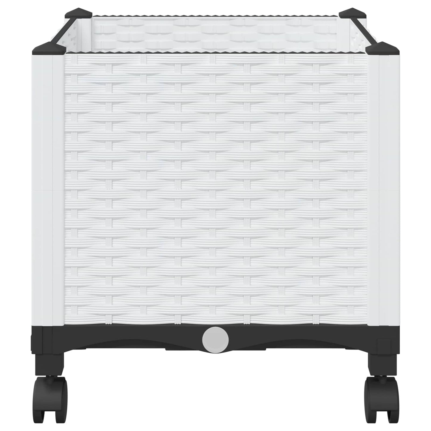Garden Planter with Wheels White 40 x 40 x 48 cm PP