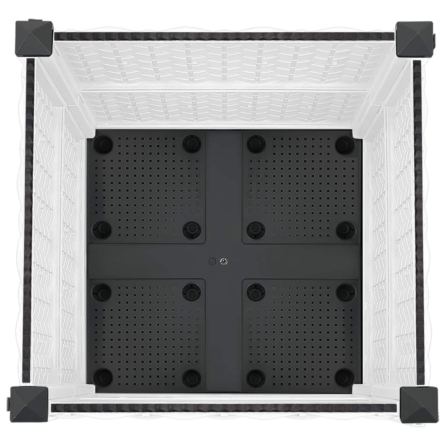 Garden Planter with Wheels White 40 x 40 x 48 cm PP