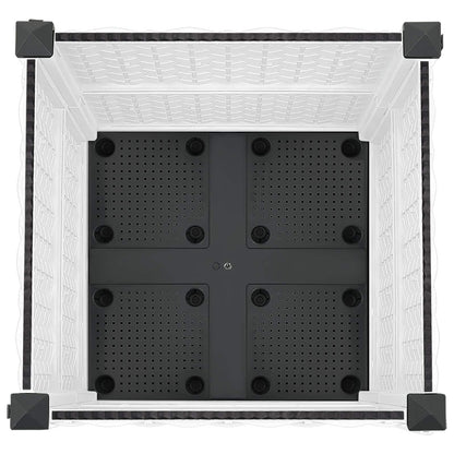 Garden Planter with Wheels White 40 x 40 x 48 cm PP