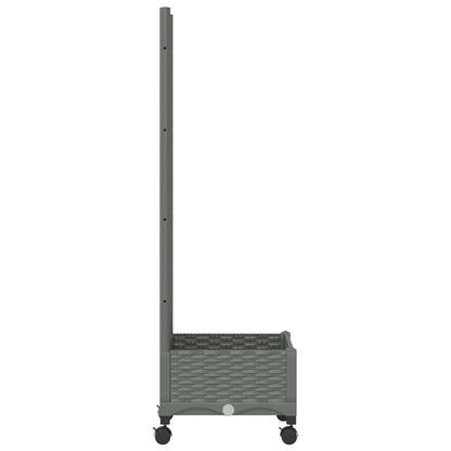 Garden Planter with Trellis&Wheels Light Grey PP