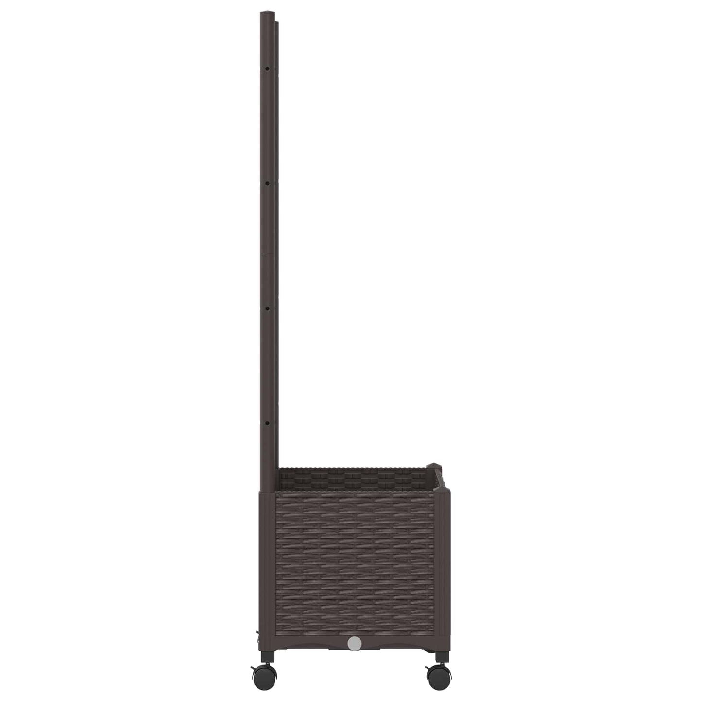 Garden Planter with Trellis&Wheels Brown 40 x 40 x 146 cm PP