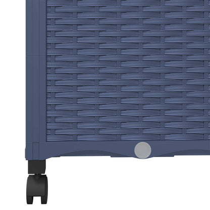 Garden Planter with Trellis&Wheels Blue Grey 40 x 40 x 146 cm