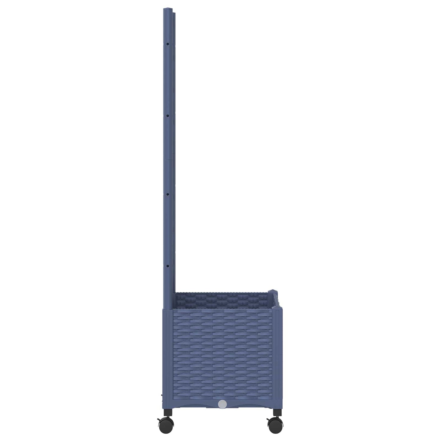 Garden Planter with Trellis&Wheels Blue Grey 40 x 40 x 146 cm