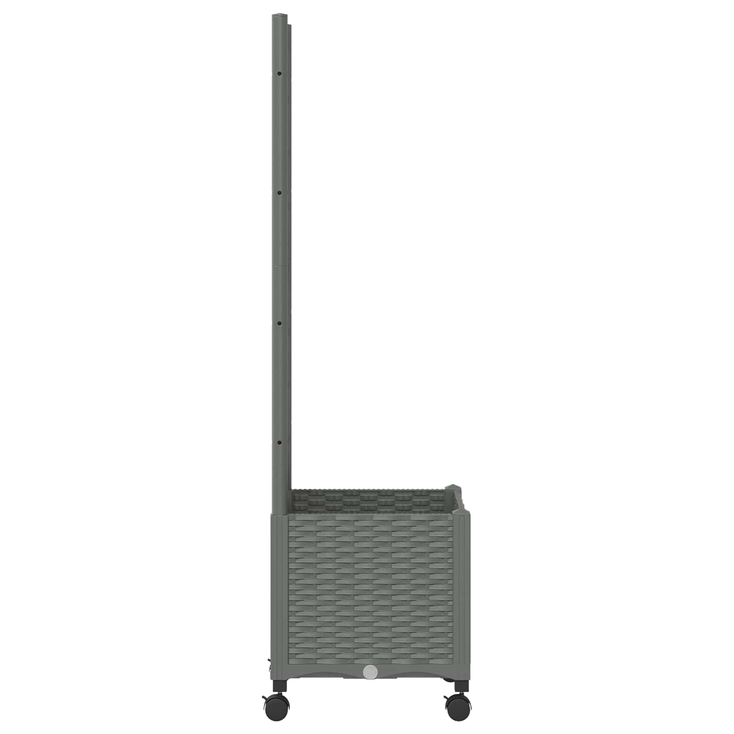 Garden Planter with Trellis&Wheels Light Grey 40 x 40 x 146 cm