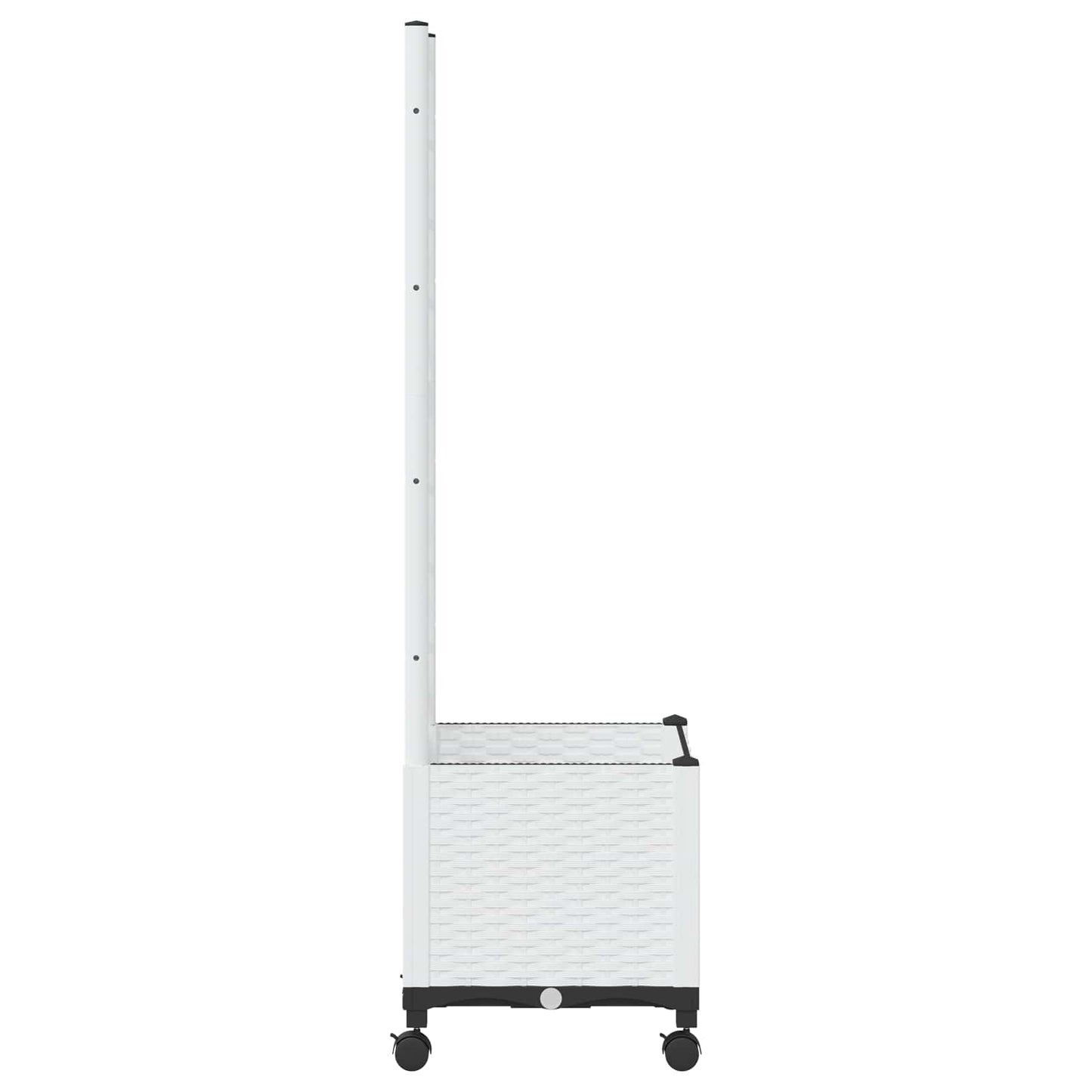 Garden Planter with Trellis&Wheels White 40 x 40 x 146 cm PP