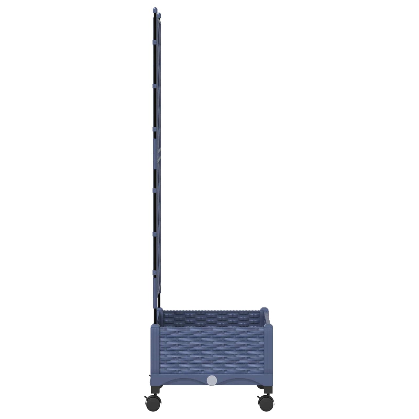 Garden Planter with Trellis&Wheels Grey 40 x 40 x 131.5 cm PP