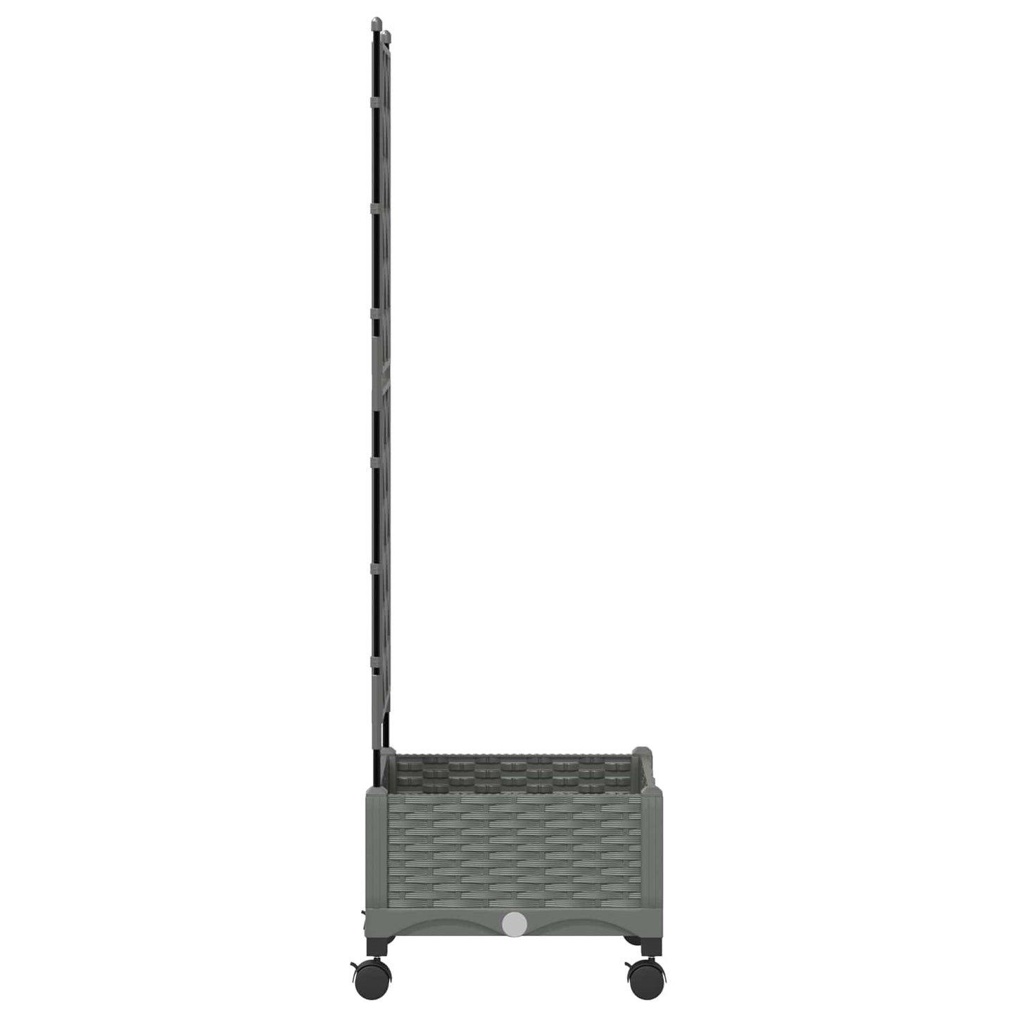 Garden Planter with Trellis&Wheels Light Grey PP