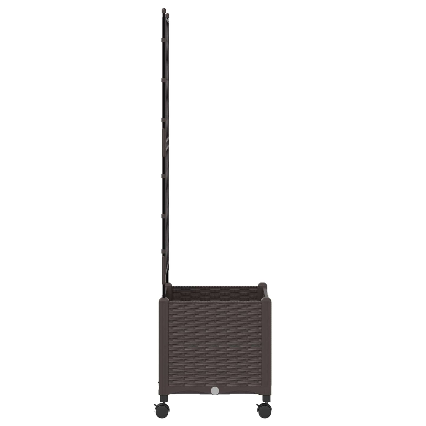 Garden Planter with Trellis&Wheels Brown 40 x 40 x 149 cm PP