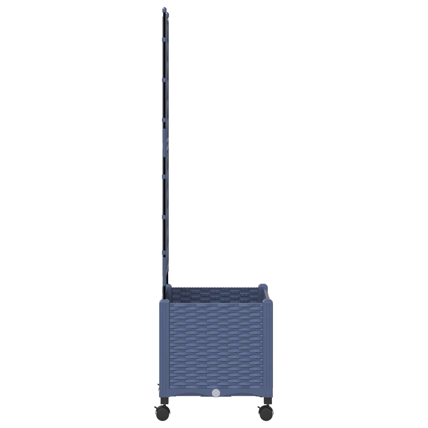 Garden Planter with Trellis&Wheels Grey 40 x 40 x 149 cm PP