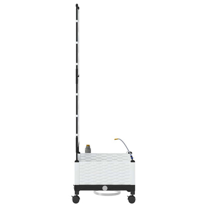 Garden Planter with Irrigation&Wheels White 40 x 40 x 132 cm PP