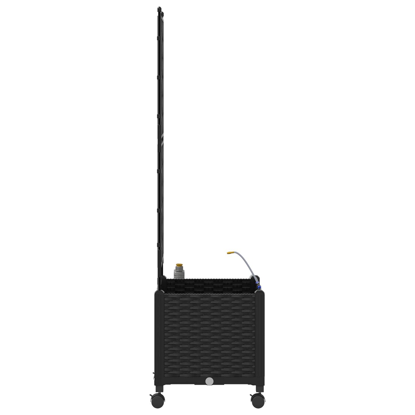 Garden Planter with Irrigation&Wheels Black 40 x 40 x 148 cm PP