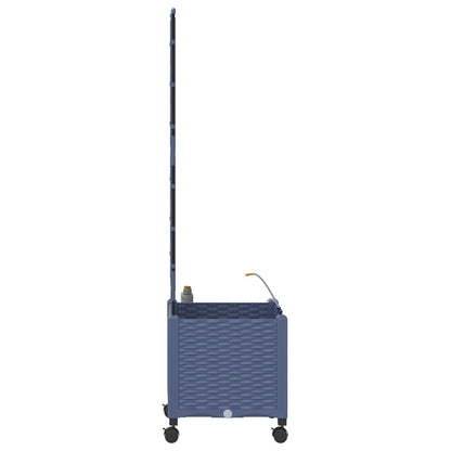 Garden Planter with Irrigation&Wheels Grey 40 x 40 x 148 cm PP