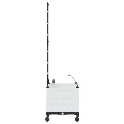 Garden Planter with Irrigation&Wheels White 40 x 40 x 148 cm PP