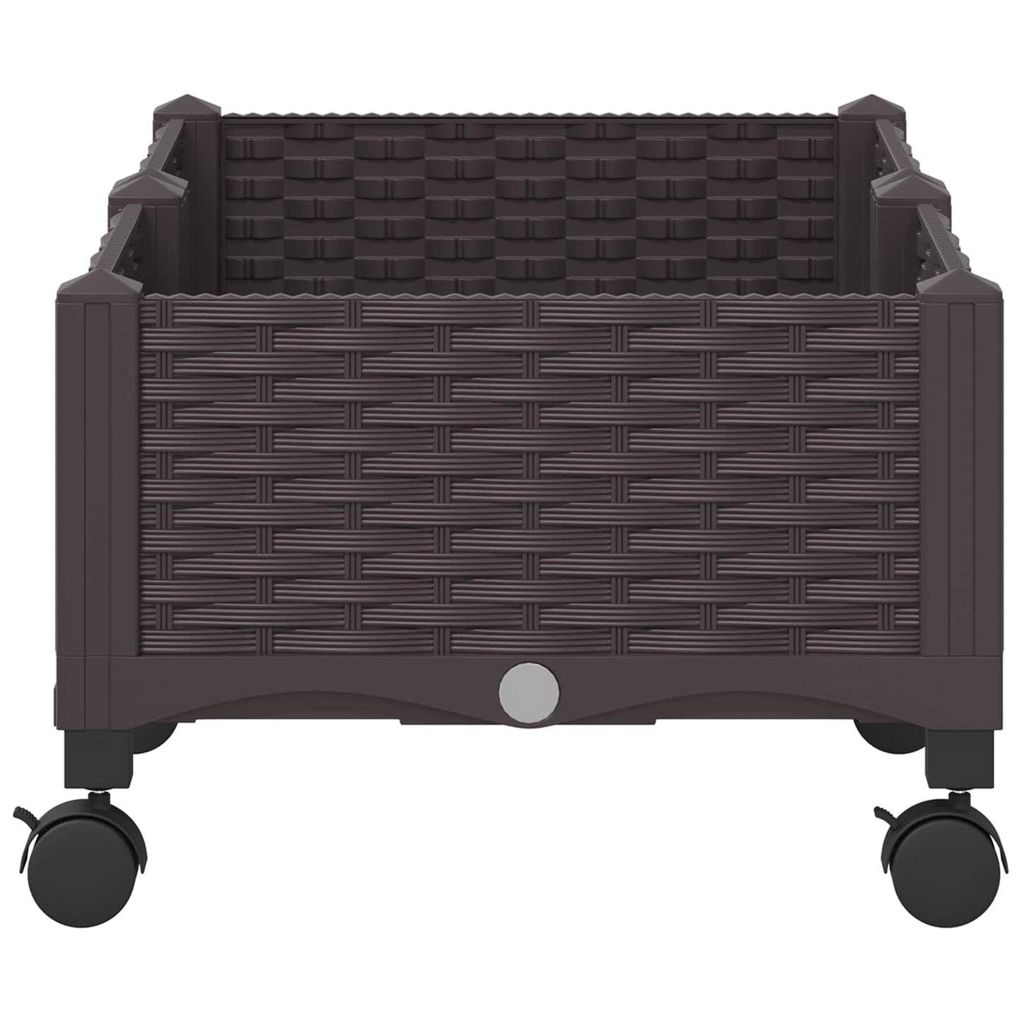Garden Planter with Wheels Brown 80 x 40 x 29 cm PP