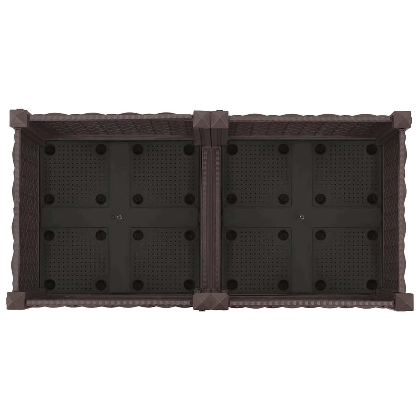 Garden Planter with Wheels Brown 80 x 40 x 29 cm PP