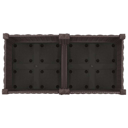 Garden Planter with Wheels Brown 80 x 40 x 29 cm PP
