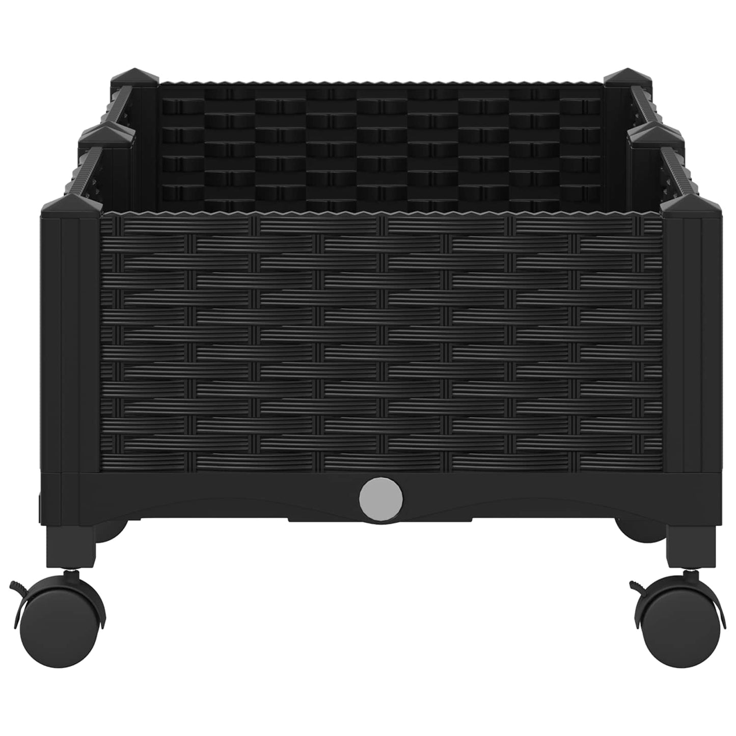 Garden Planter with Wheels Black 80 x 40 x 29 cm PP