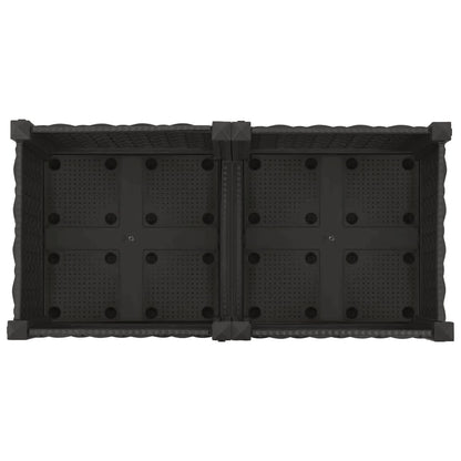 Garden Planter with Wheels Black 80 x 40 x 29 cm PP