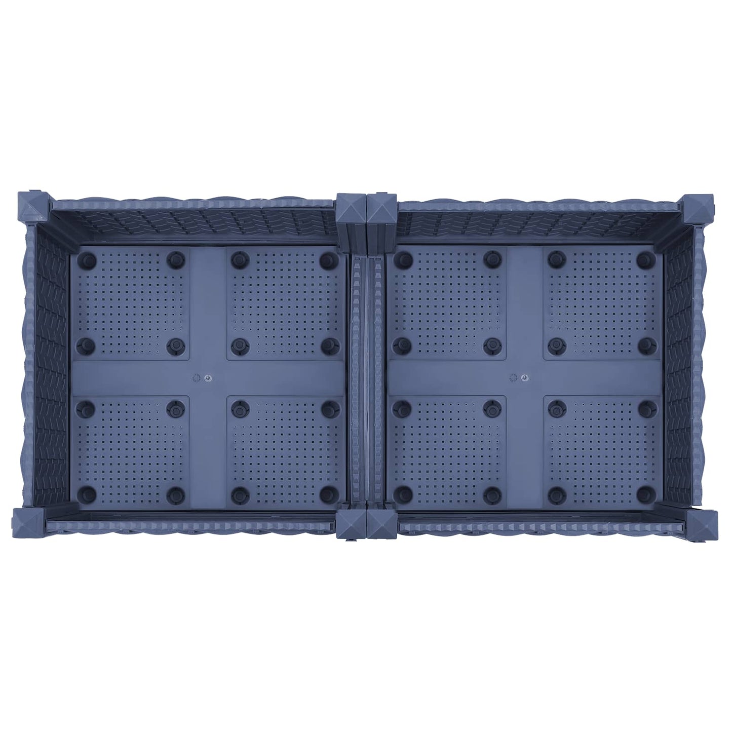 Garden Planter with Wheels Blue Grey 80 x 40 x 33 cm PP