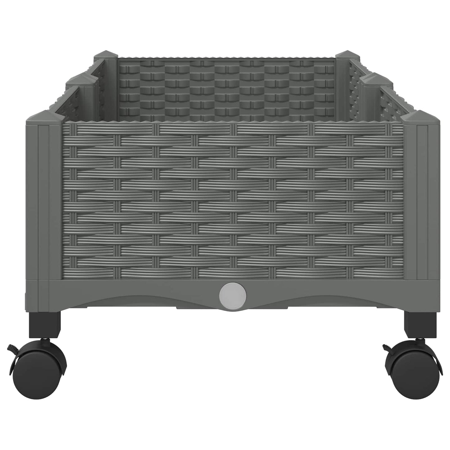 Garden Planter with Wheels Light Grey 80 x 40 x 33 cm PP