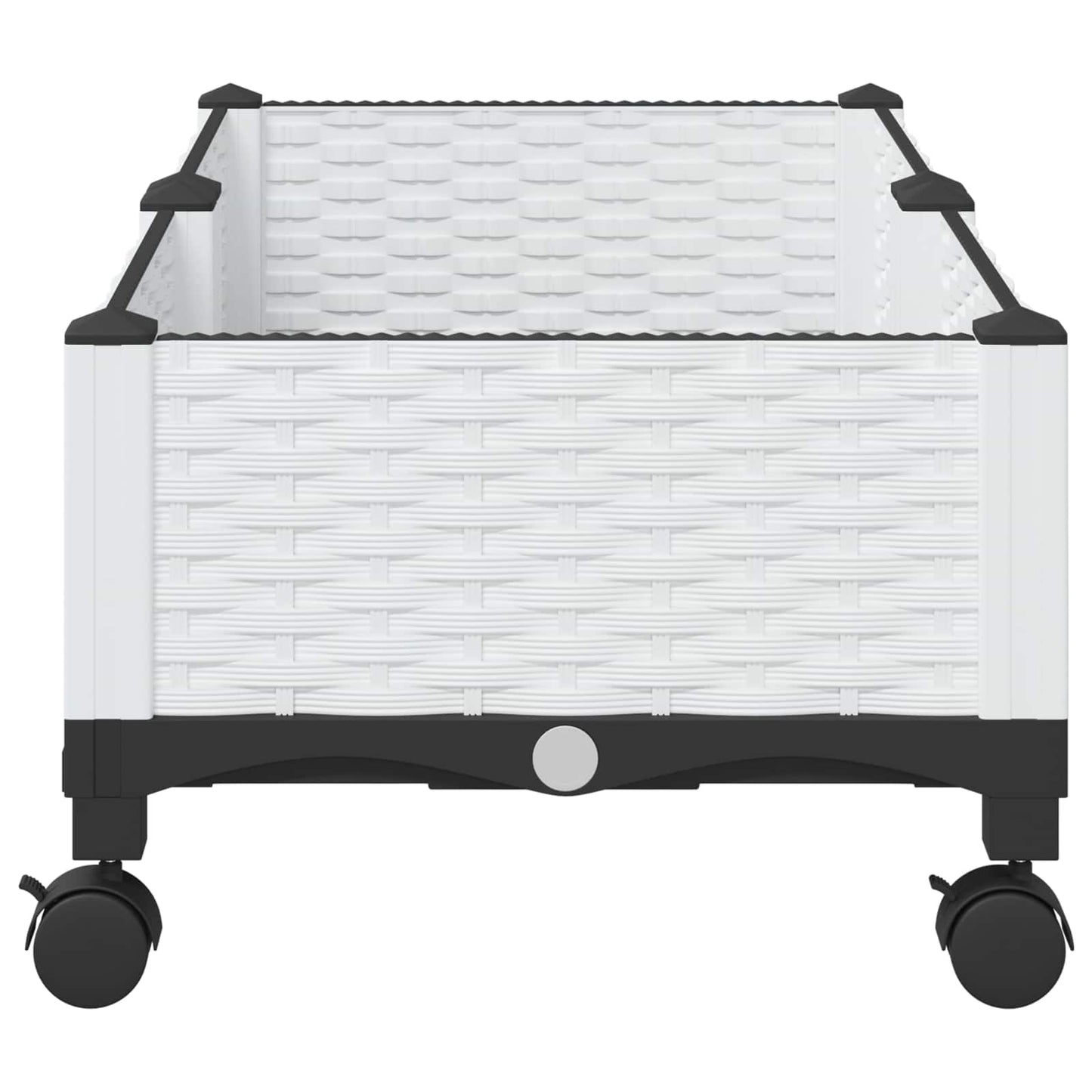 Garden Planter with Wheels White 80 x 40 x 33 cm PP
