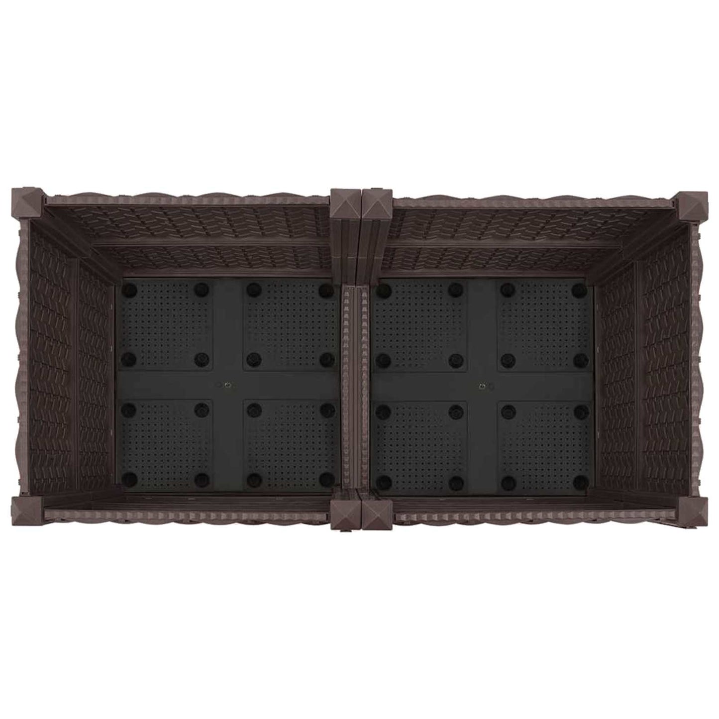 Garden Planter with Wheels Brown 80 x 40 x 44 cm PP