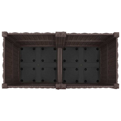 Garden Planter with Wheels Brown 80 x 40 x 44 cm PP