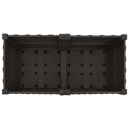 Garden Planter with Wheels Black 80 x 40 x 44 cm PP