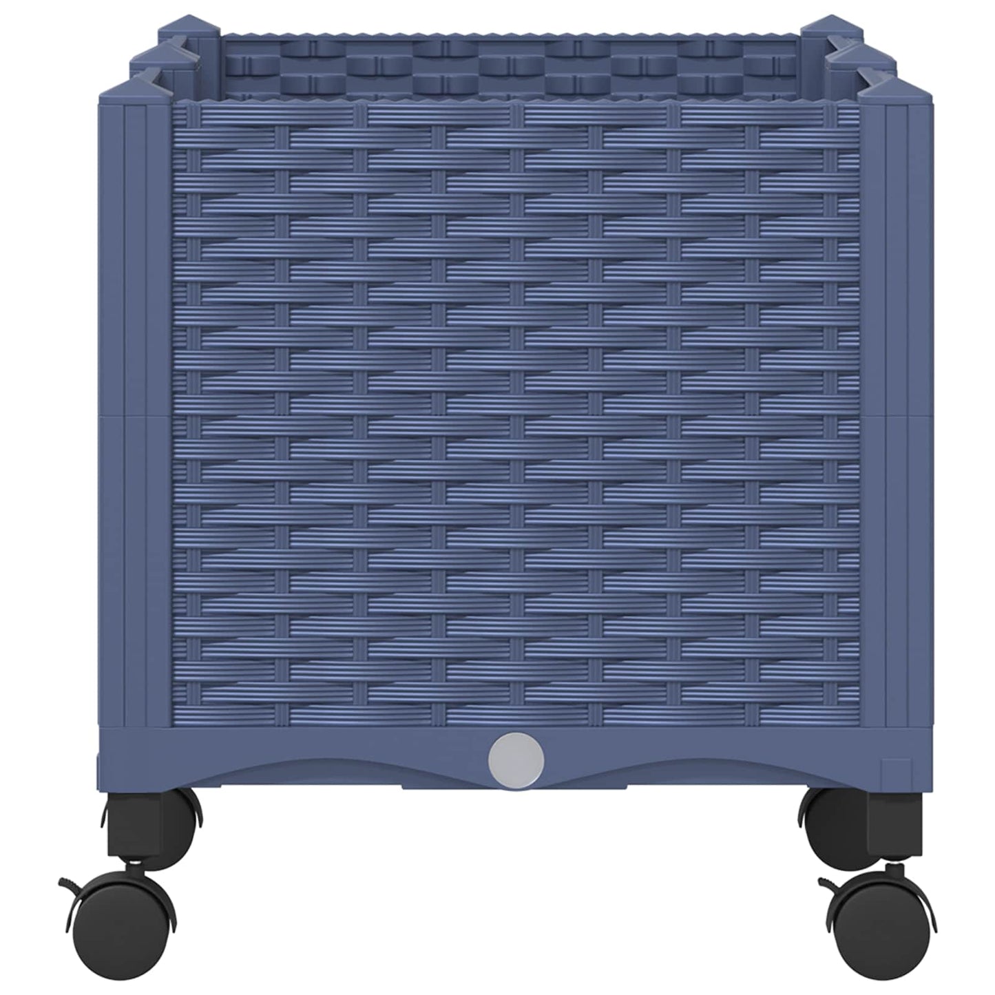 Garden Planter with Wheels Blue Grey 80 x 40 x 48 cm PP