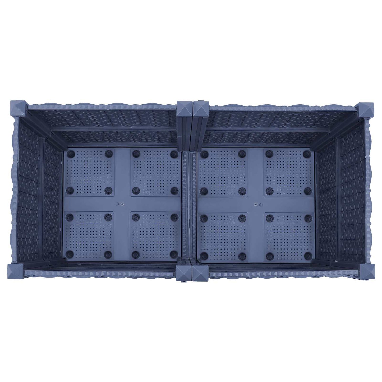 Garden Planter with Wheels Blue Grey 80 x 40 x 48 cm PP