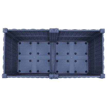 Garden Planter with Wheels Blue Grey 80 x 40 x 48 cm PP
