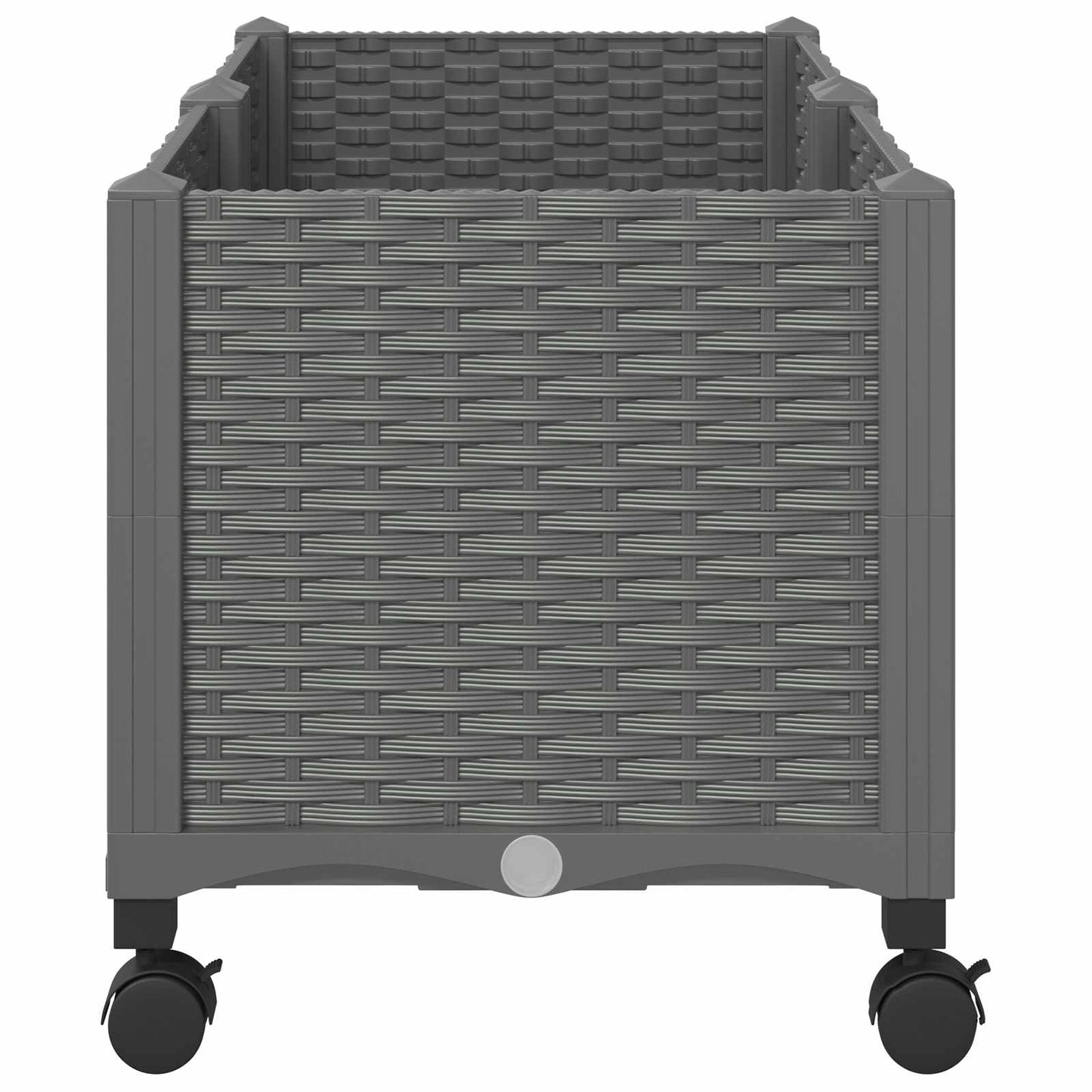 Garden Planter with Wheels Light Grey 80 x 40 x 48 cm PP
