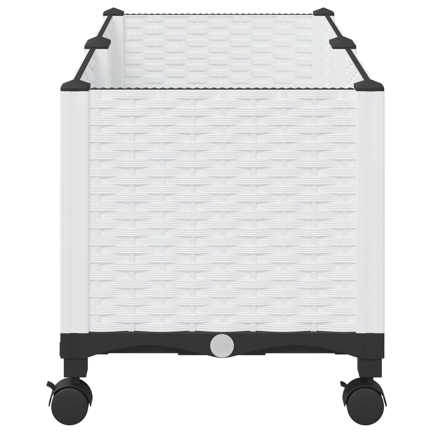 Garden Planter with Wheels White 80 x 40 x 48 cm PP