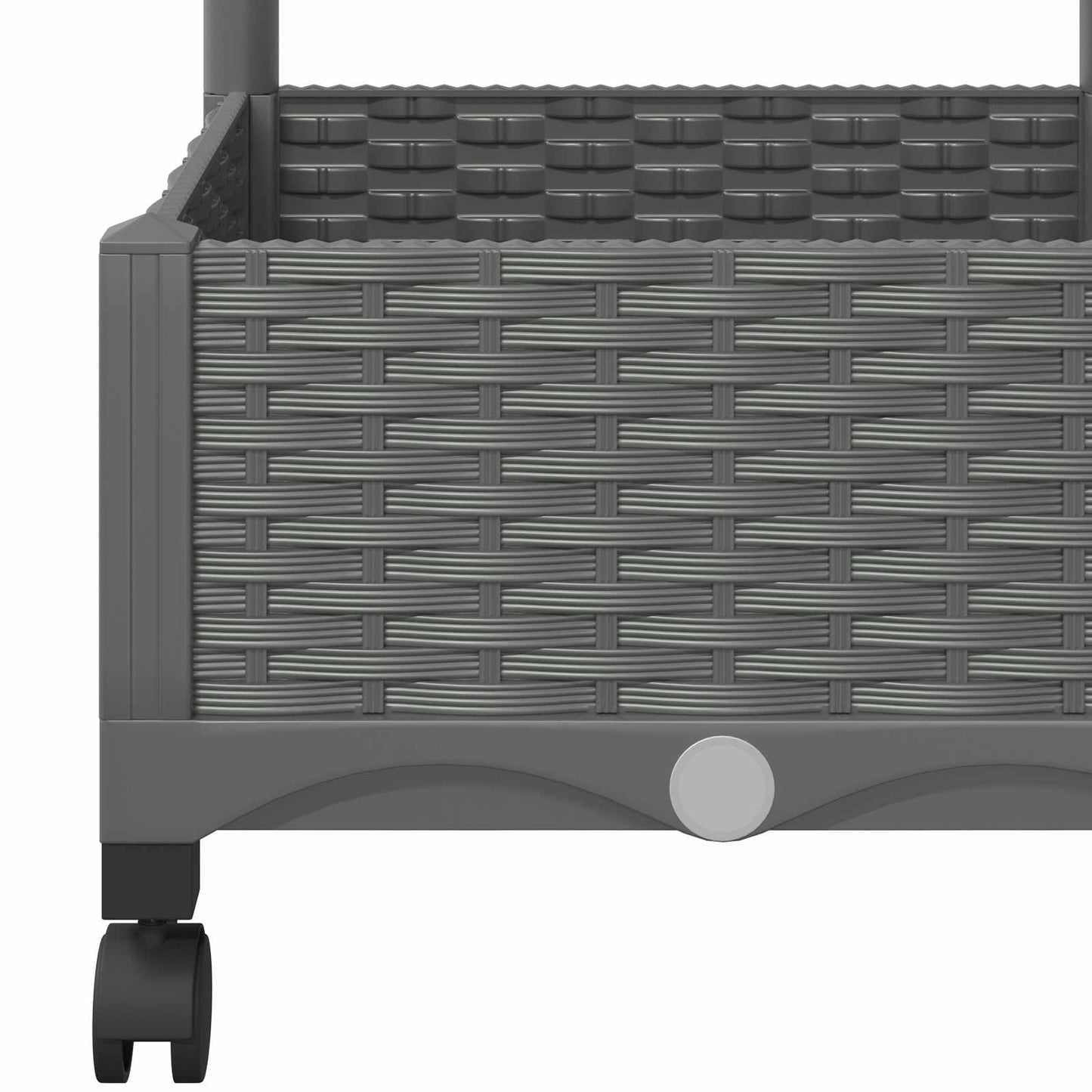 Garden Planter with Trellis&Wheels Light Grey PP