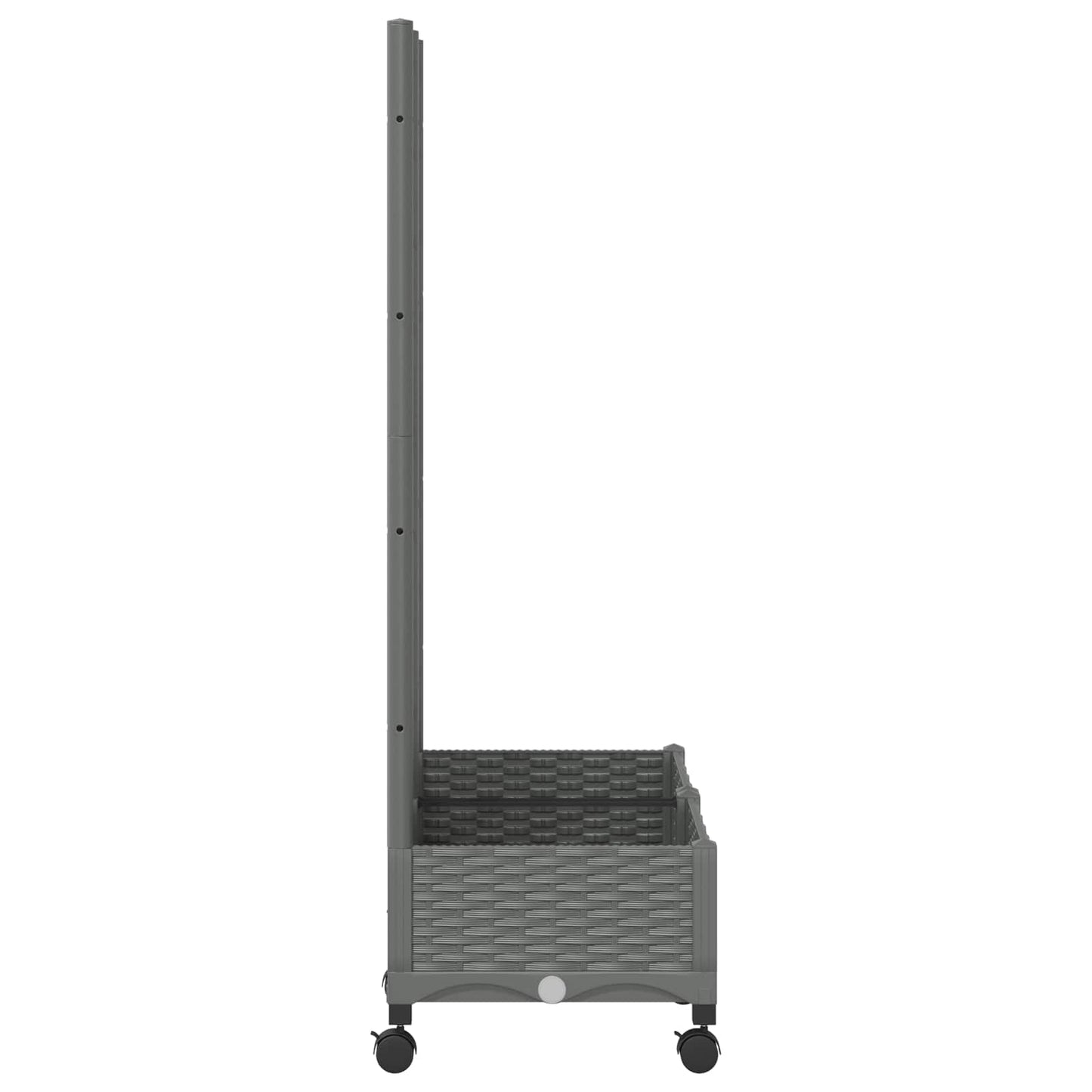 Garden Planter with Trellis&Wheels Light Grey PP